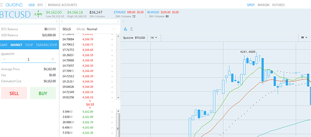 Интерфейс Quoine